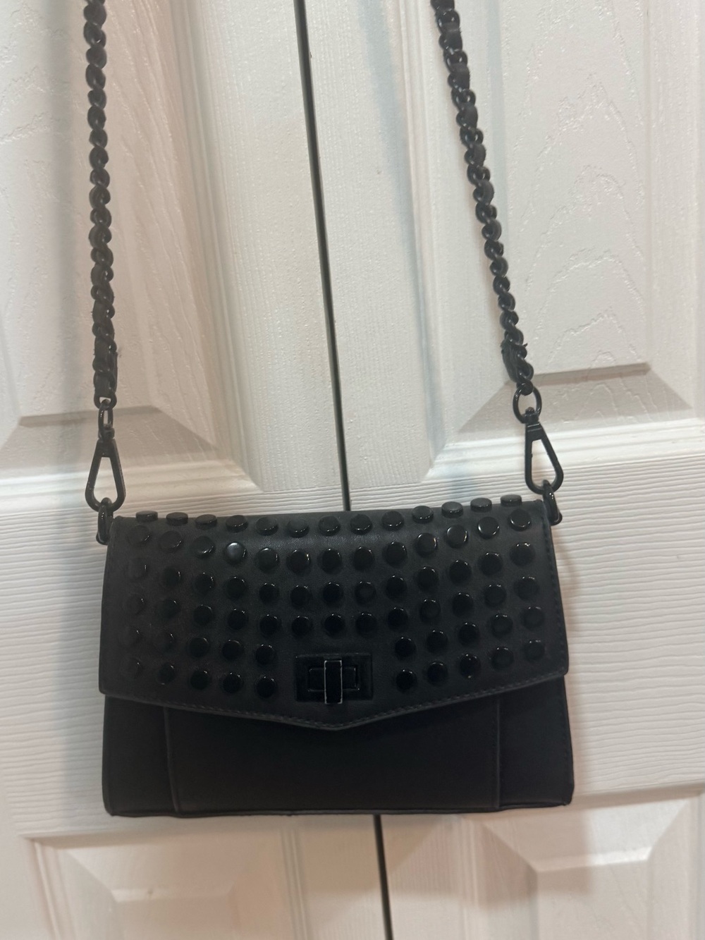 Steve Madden Black Studded Chain-strap Crossbody
